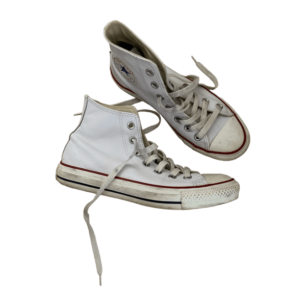 White leather high-top sneakers converse
