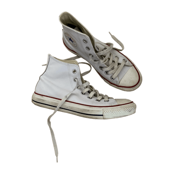 White leather high-top sneakers converse
