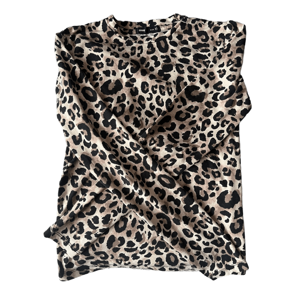 Leopard print long-sleeved top