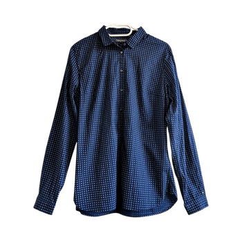 Tommy Hilfiger Women’s Navy Fitted Button Down Shirt Size 10 Cotton Stretch