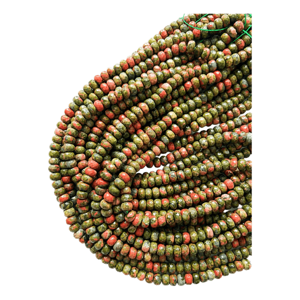 Natural Unakite Beads – 5 × 8 mm, 100 pcs