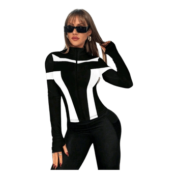 Black and white sports top