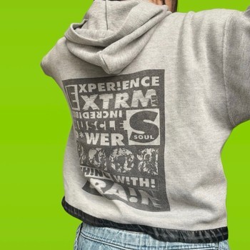 Vintage Grey graphic hoodie