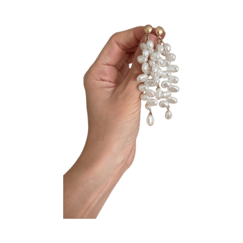 Pearl cluster drop earrings