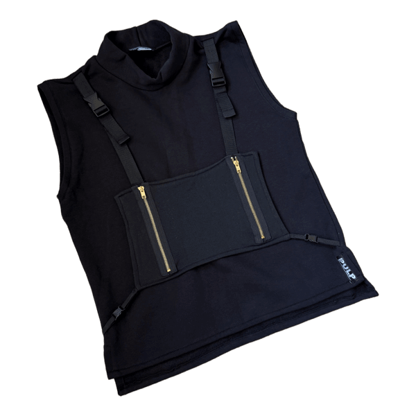 Black sleeveless tactical top