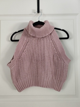 Knit Sleeveless Turtleneck Sweater
