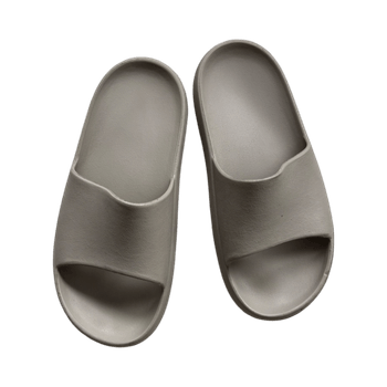 Beige platform clogs
