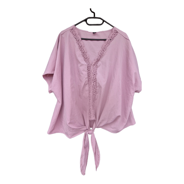 Pink crochet detail top