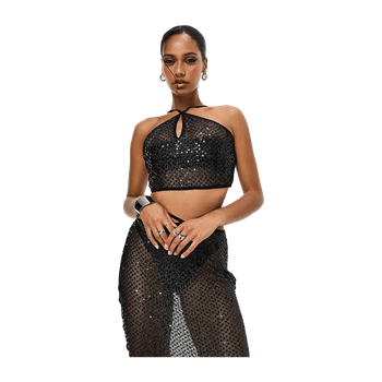 Sheer sequin top