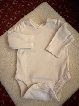 Cream ribbed baby bodysuit