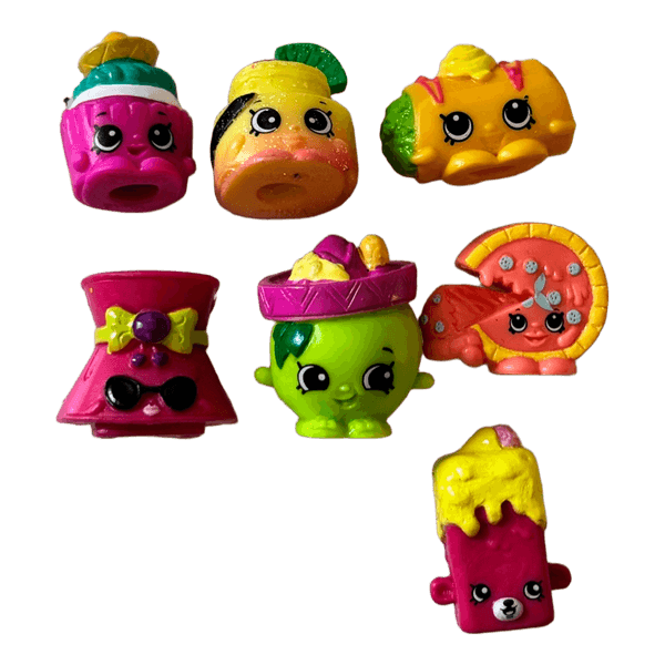 Färgglada Shopkins minifigurer