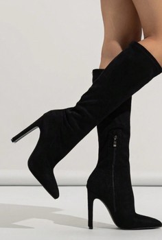 Black high heel boots