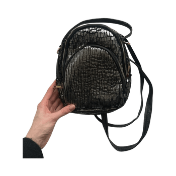 Small metallic textured backpack