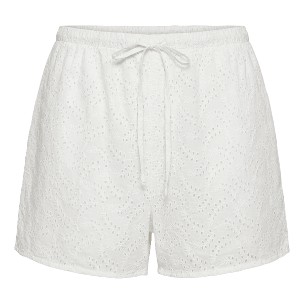 Hvide broderie anglaise shorts