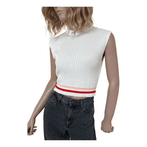 White knit sleeveless top