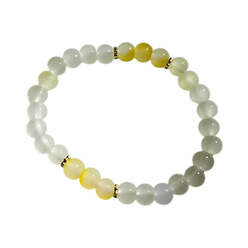 White jade beaded bracelet