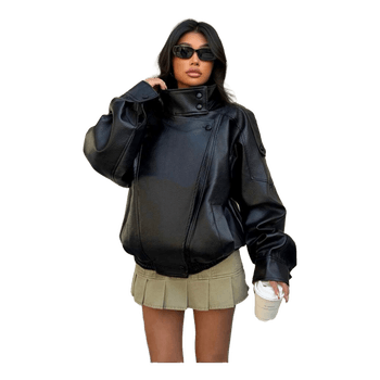 Black faux leather jacket