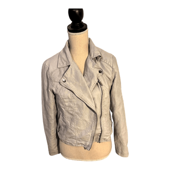 Grey suede biker jacket