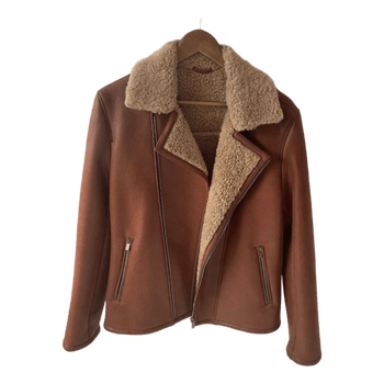 Brown faux leather jacket