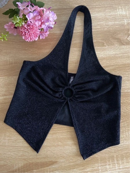 Glitter halterneck top