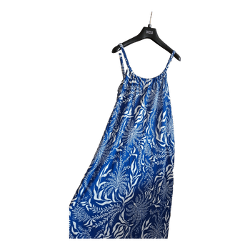 Blue floral print dress