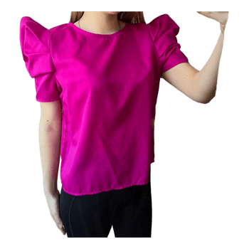 Pink puff sleeve top
