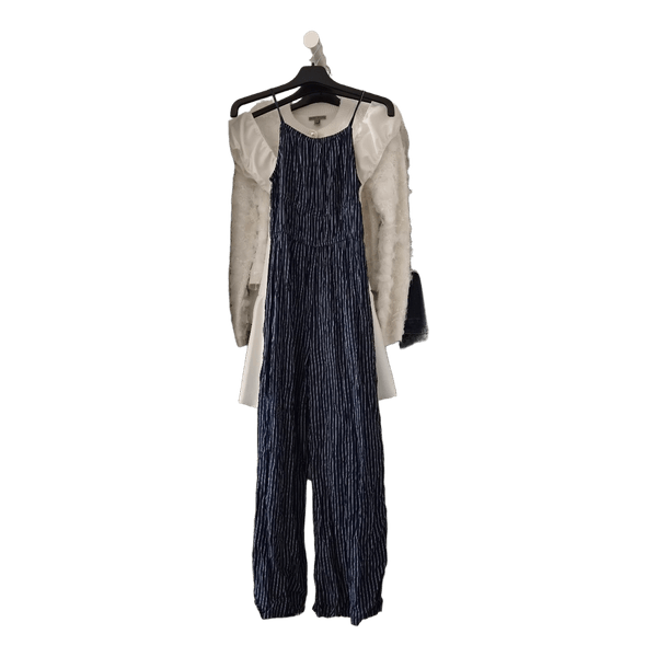 Blue striped jumpsuit