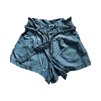 Vaaleansiniset paperbag shortsit