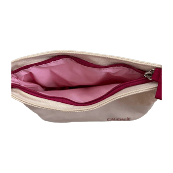 Beige cosmetic pouch