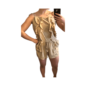 Beige shorts play suit 