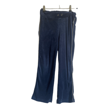Blue velour track pants