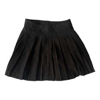 Black pleated mini skirt
