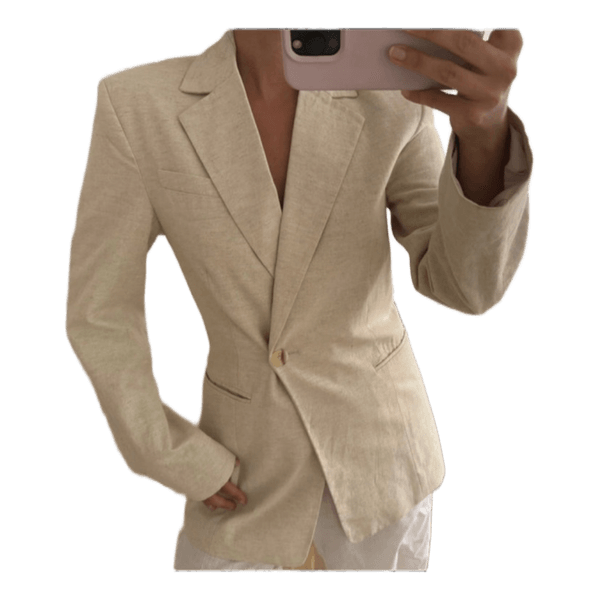 Beige blazer hørblanding