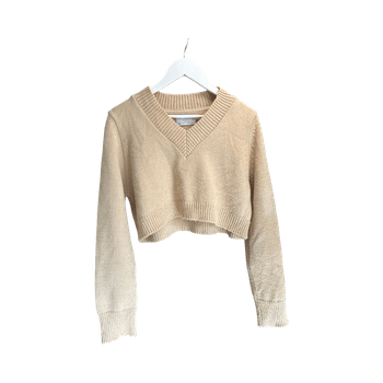 Beige lyhyt neulepaita