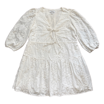 White embroidered mini dress