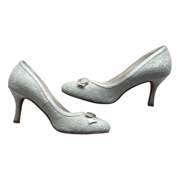 Ivory lace court heels