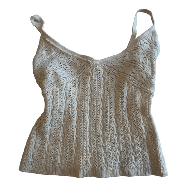 Beige knitted tank top