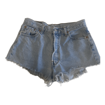 Levi’s 501 Vintage Denim Cut Off Shorts W30 Blue Distressed Frayed Raw Hem