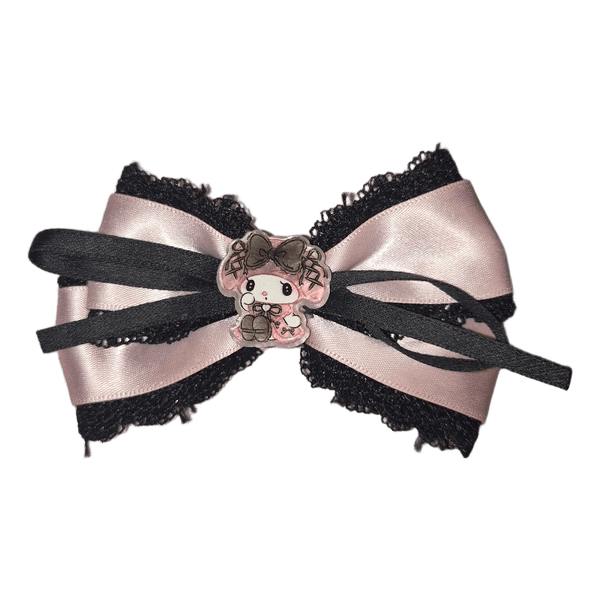 My melody sanrio Black pink hair bow hairclip
