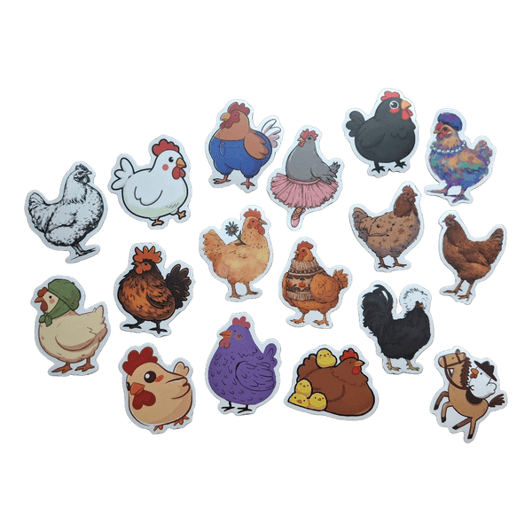 Lot de stickers poules