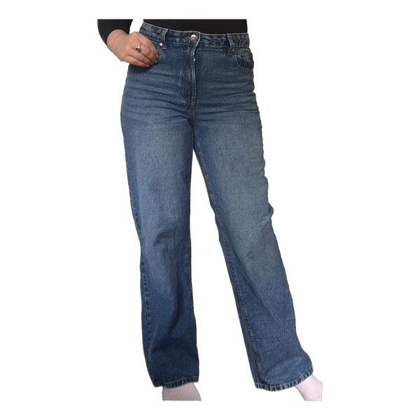 Wide leg mėlyni džinsai