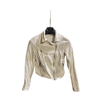 White Cropped linen Jacket