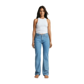 Blue low straight jeans