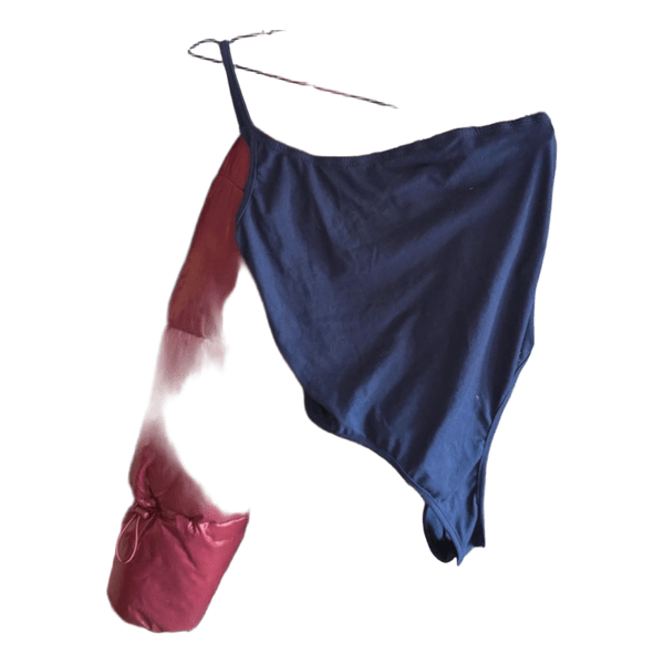 Mørkeblå one-shoulder body