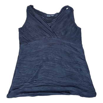 Black sleeveless textured top