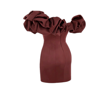 Burgundy fitted mini dress