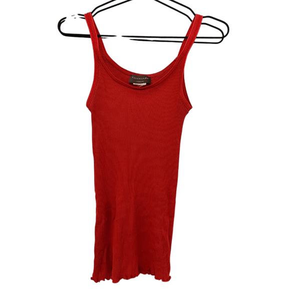 Rød ribbet tanktop