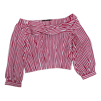 Red striped off-shoulder top