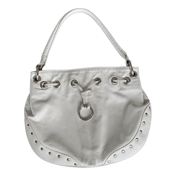 Gorgeous studded leather Furla bag