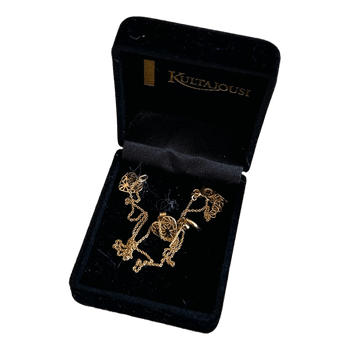 Gold heart jewelry set